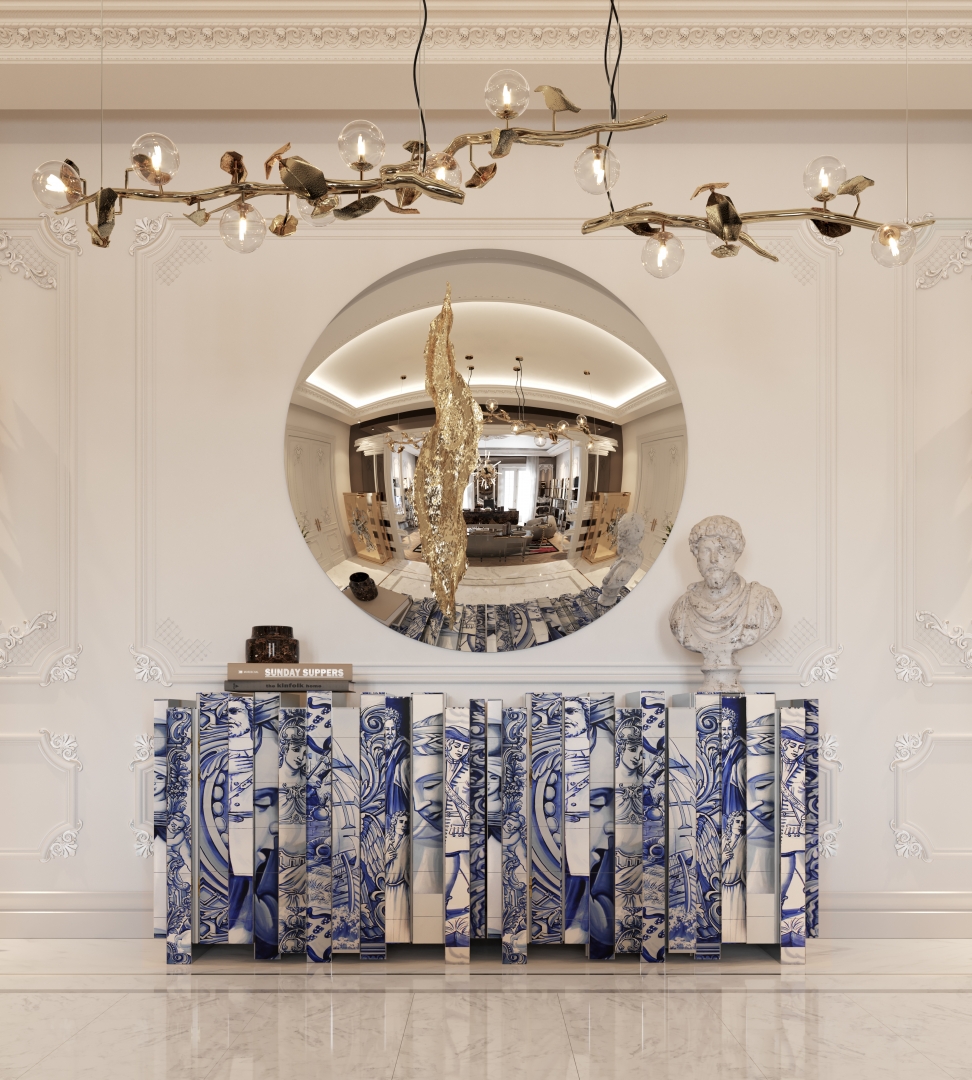 Entryway of Hand-Painted TIles by Boca do Lobo
