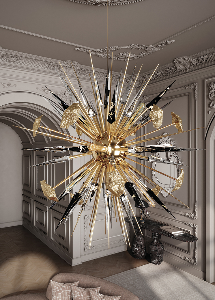 Outburst black chandelier - Boca do Lobo Gold Chandelier