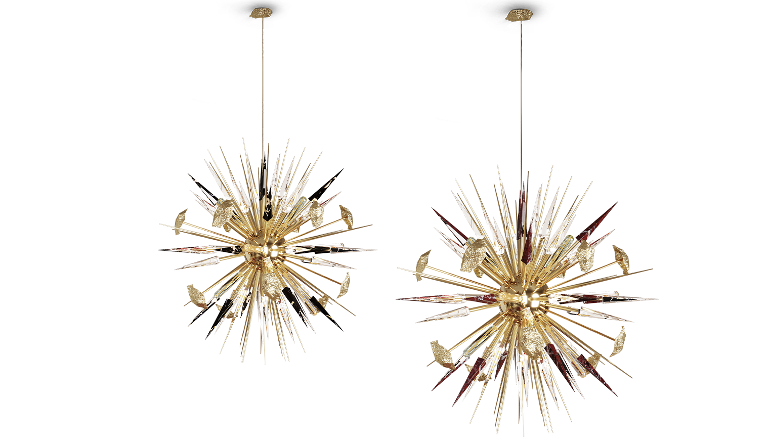 outburst black chandelier - Boca do Lobo Gold Chandelier
