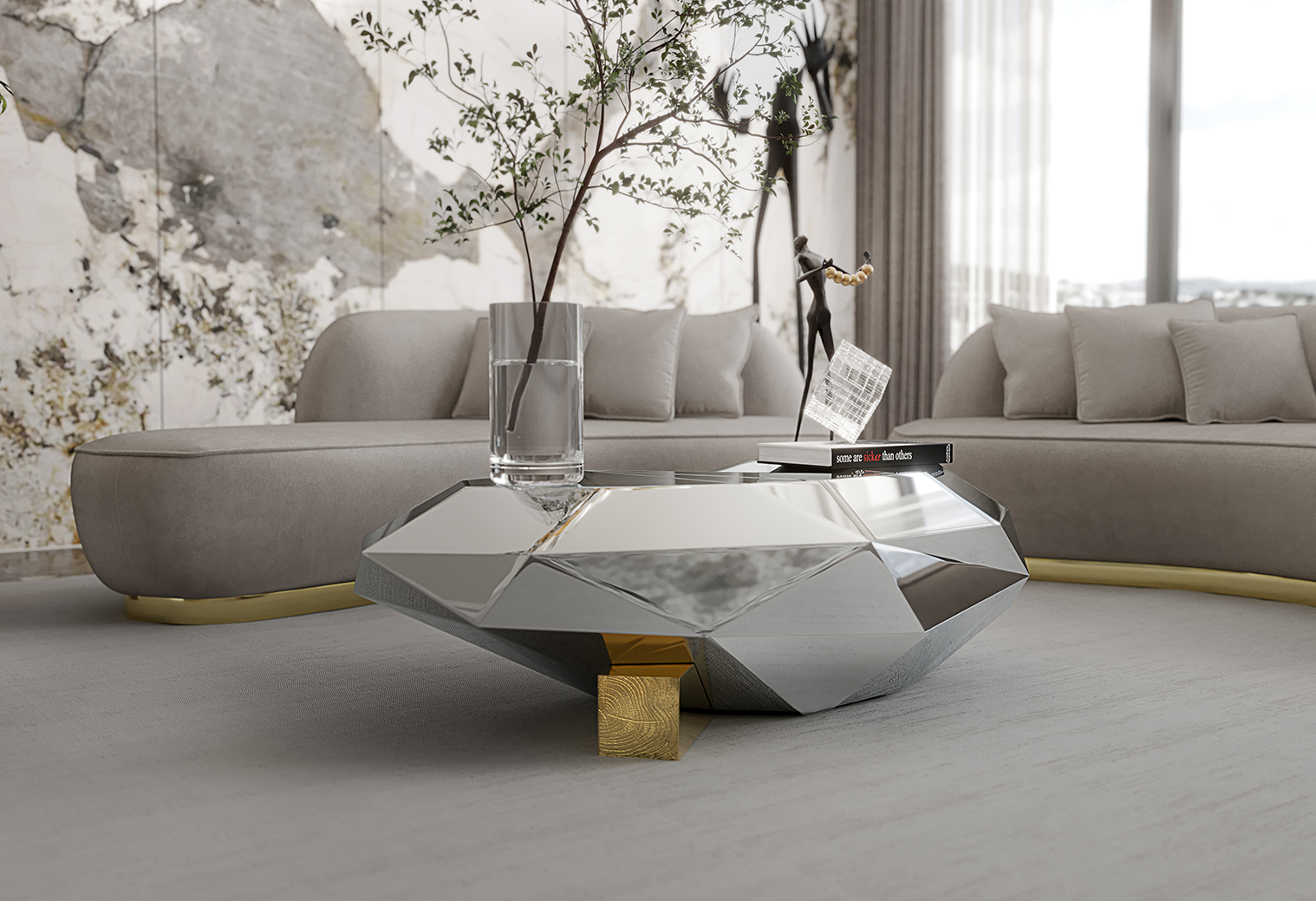 Diamond Center Table by Boca do Lobo