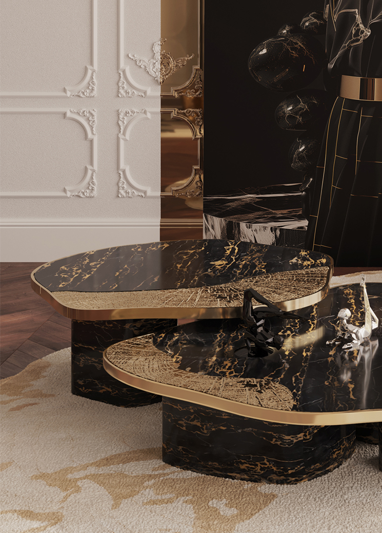 Ophelia Portoro Marble Center Table by Boca do Lobo