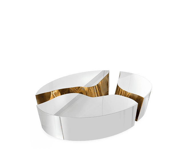 Contemporary Lapiaz Oval Center Table by Boca do Lobo