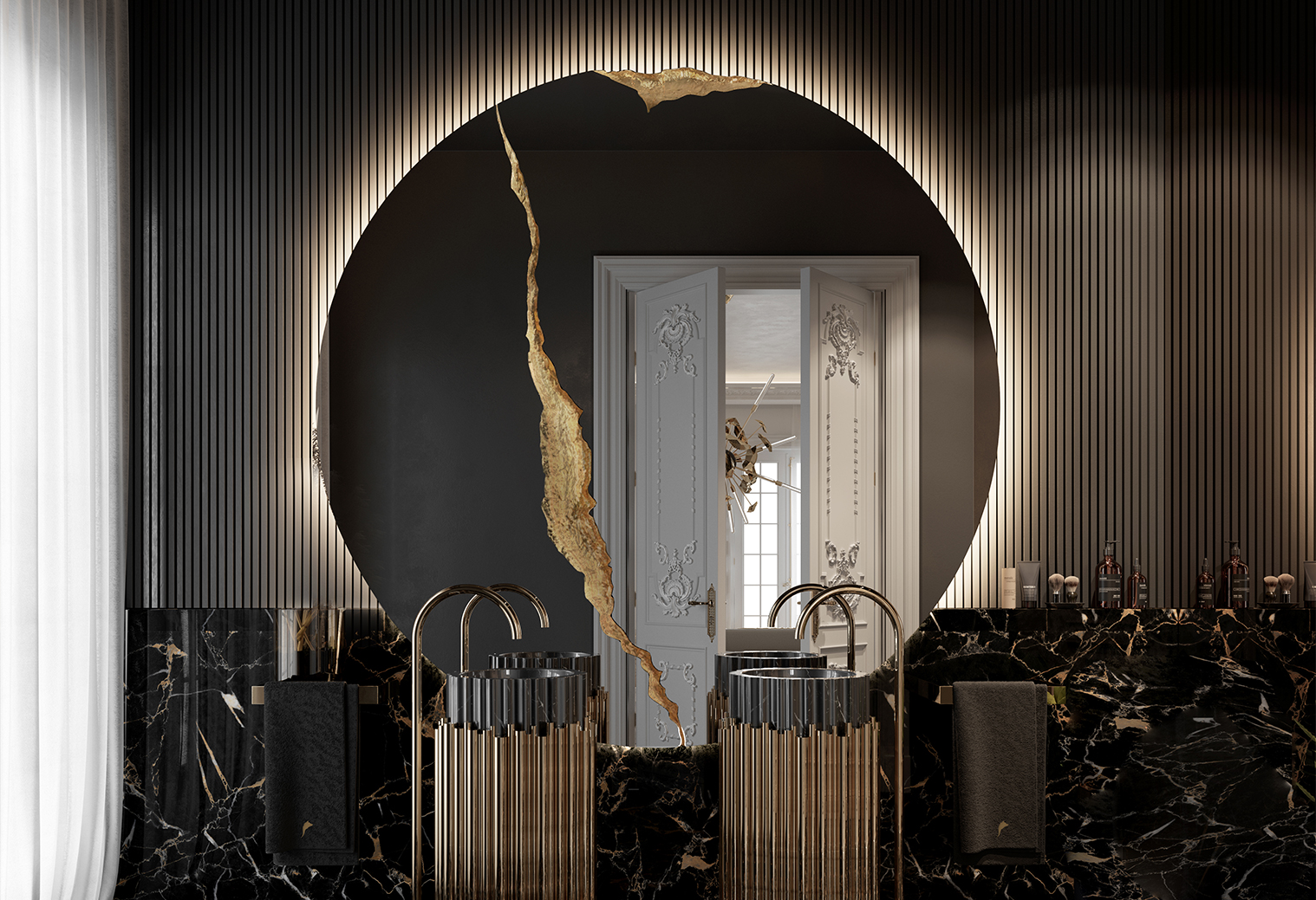 Striking Lumiere Round II Mirror by Boca do Lobo