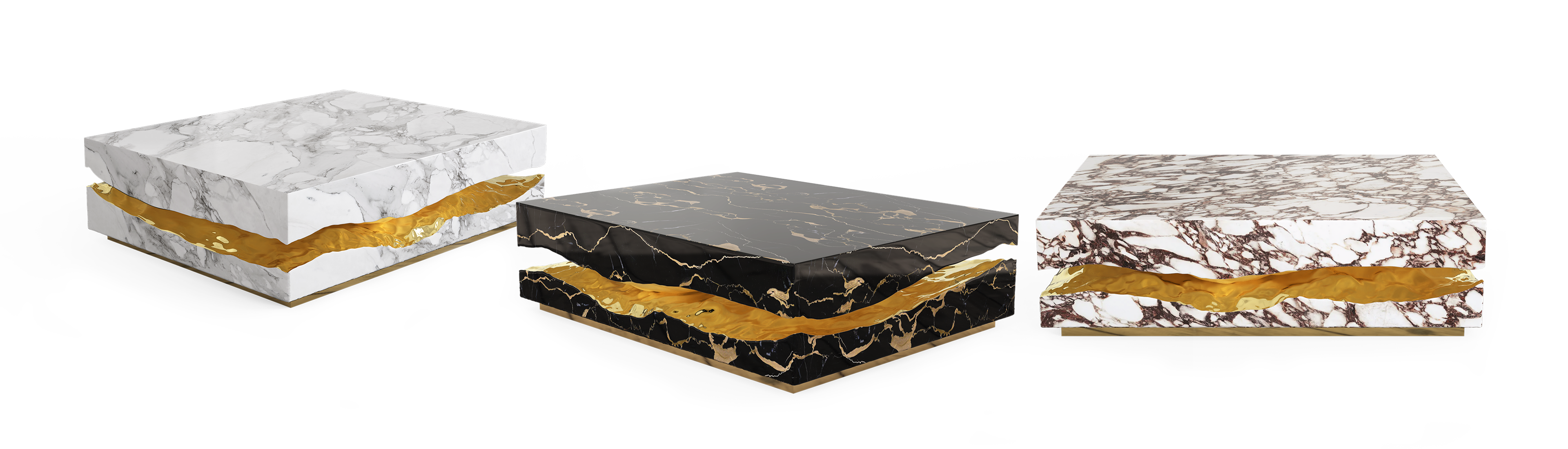 Quarry Portoro Marble Center Table by Boca do Lobo Statment Pieces