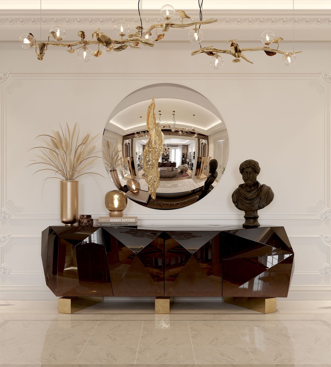 Diamond Emerald Luxury Sideboard
