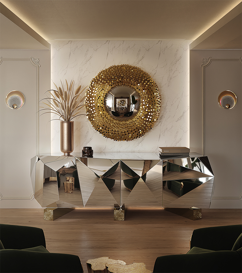 Diamond Emerald Luxury Sideboard