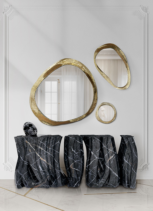 Monochrome Blue Contemporary Console