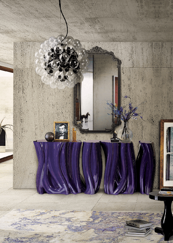 Monochrome Blue Contemporary Console