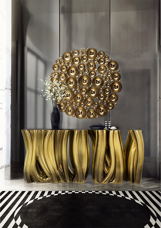 Monochrome Blue Contemporary Console