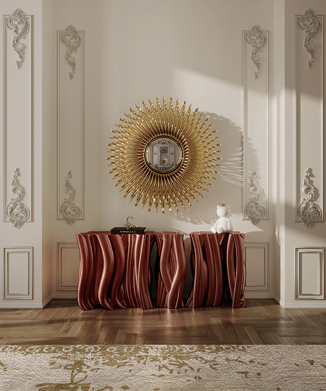 Monochrome Gold Contemporary Console