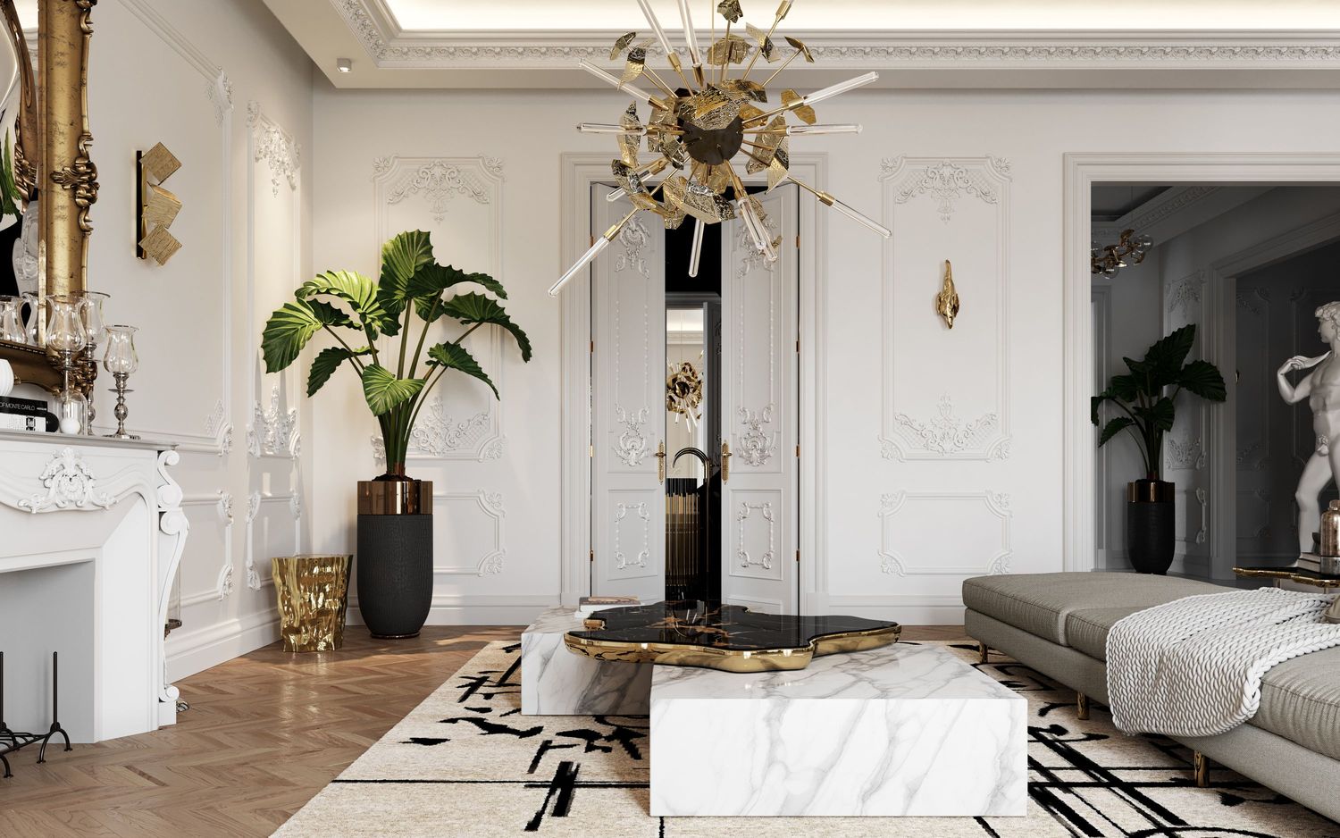 Navarra Black White Center Table