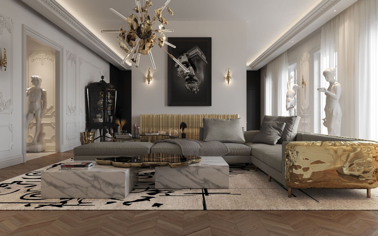 Navarra Black White Center Table
