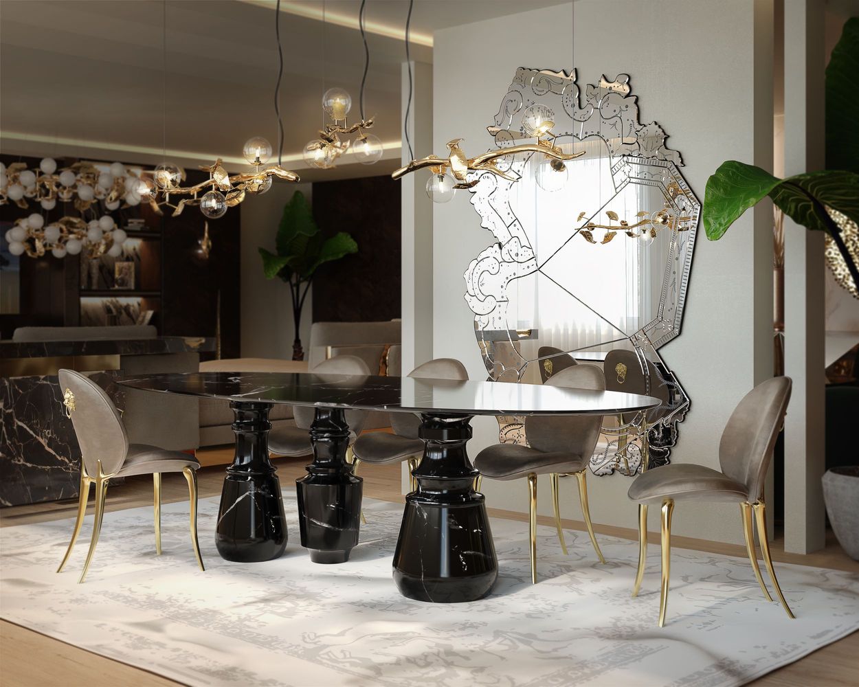 Pietra Oval XL Estremoz Contemporary Dining Table