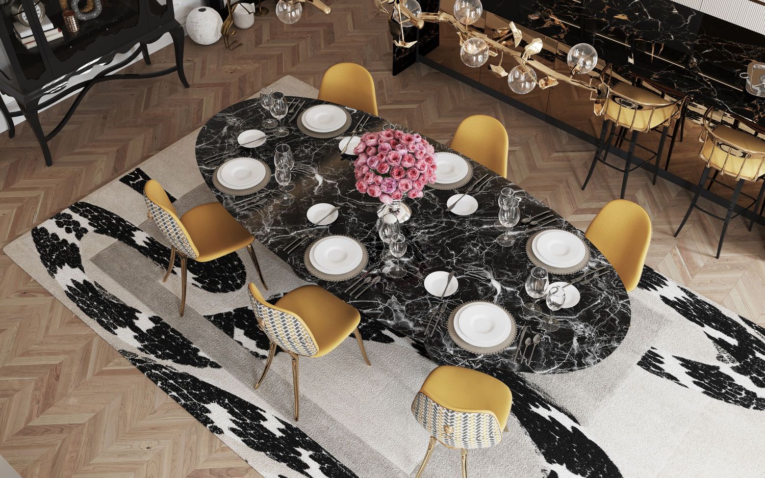Pietra Oval XL Estremoz Contemporary Dining Table