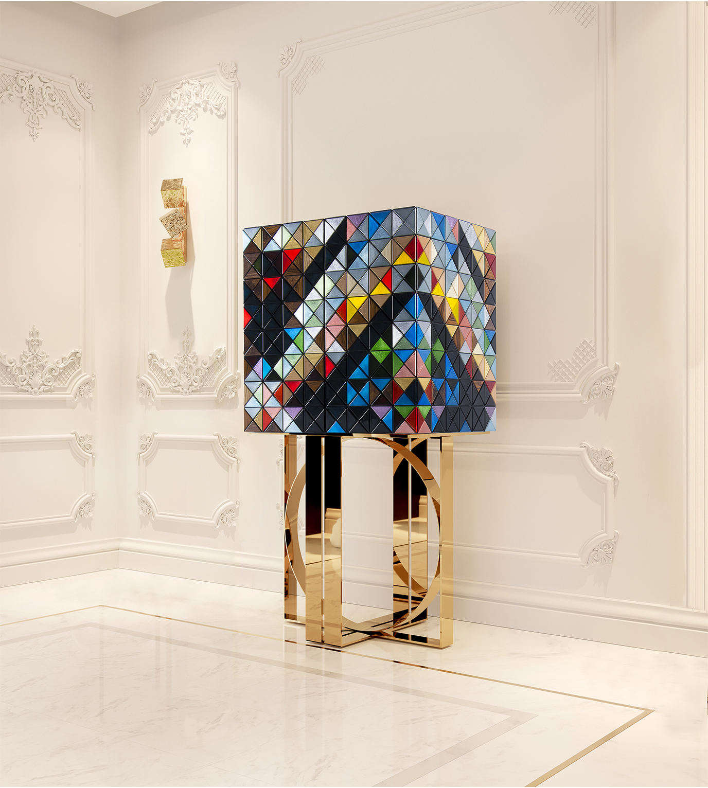 Pixel Walnut Luxury Cabinet