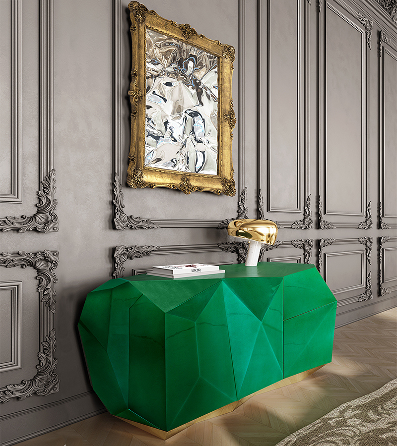 Diamond Emerald Luxury Sideboard