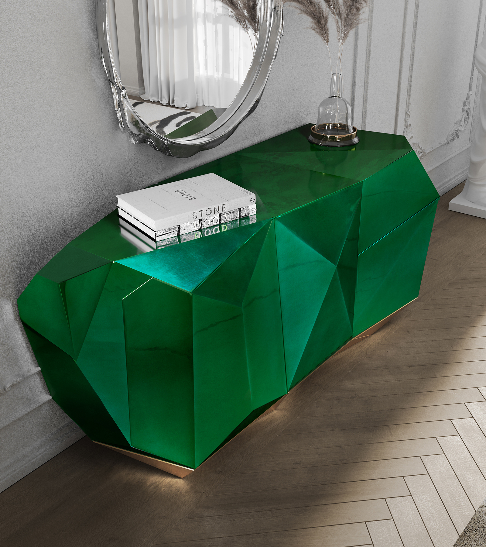 Diamond Emerald Luxury Sideboard