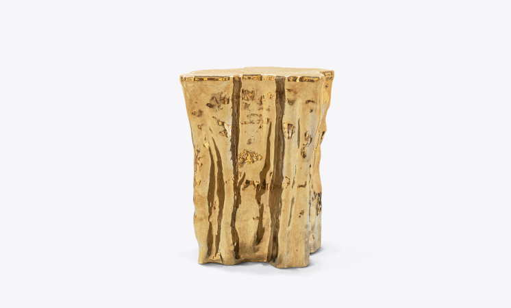 Eden Ceramic Gold Modern Side Table