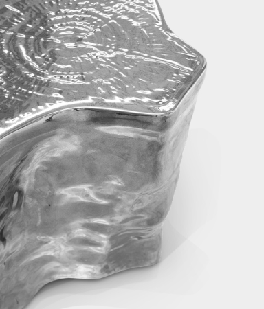 Eden Ceramic Silver Modern Side Table