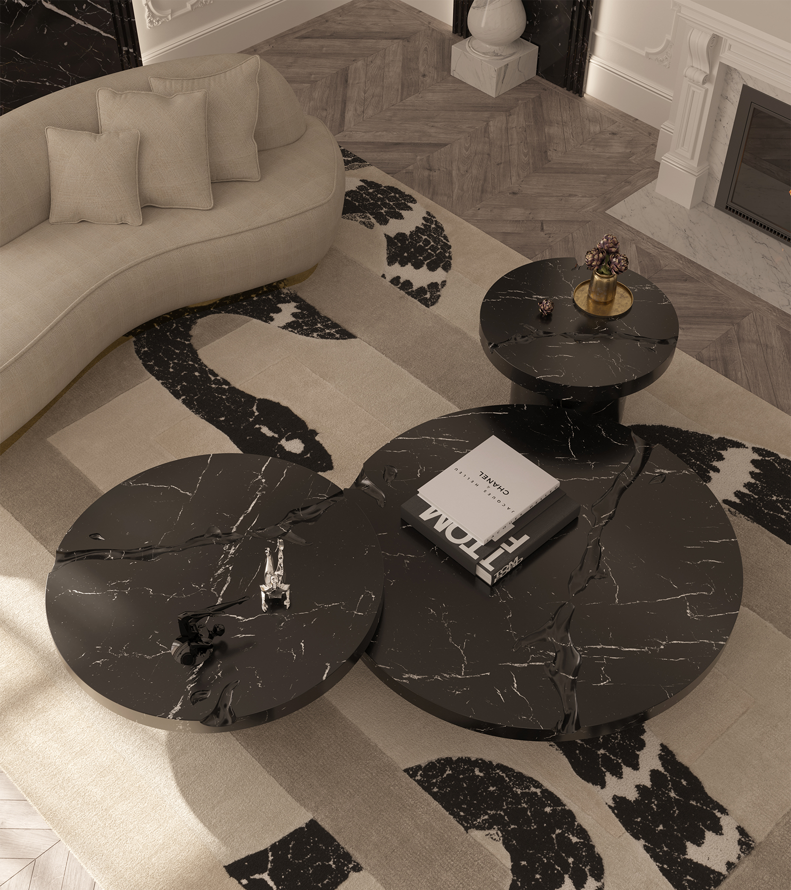Empire Walnut Contemporary Center Table