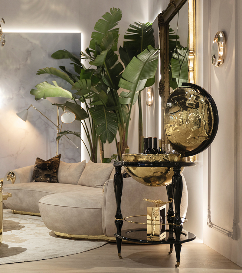 Equator Gold Luxury Bar Cabinet