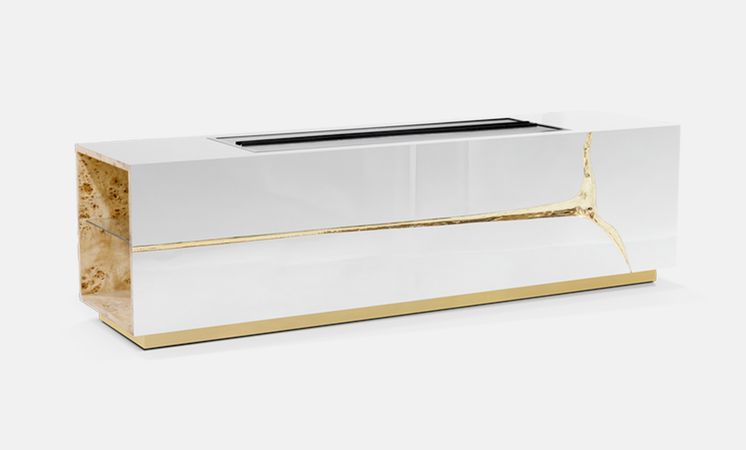 Eden Series White Contemporary Center Table