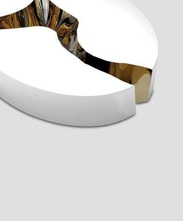 Lapiaz Oval White Contemporary Center Table