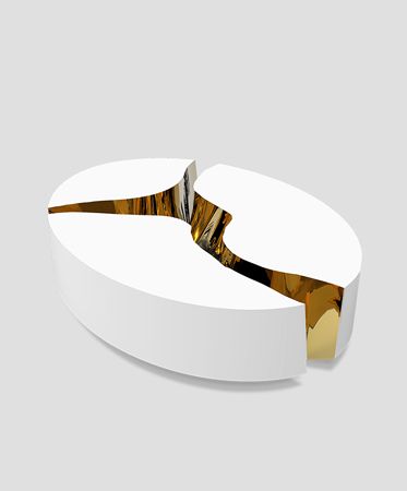 Lapiaz Oval White Contemporary Center Table