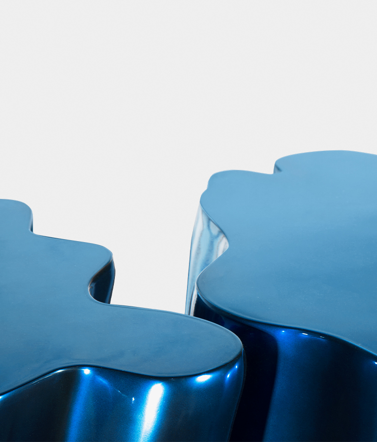 Monochrome Blue Contemporary Console