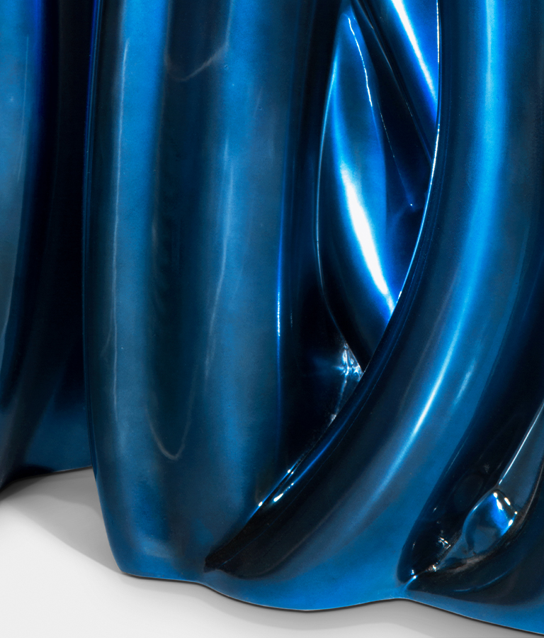 Monochrome Blue Contemporary Console