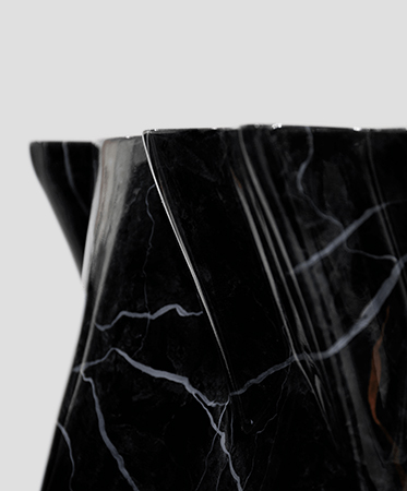 Monochrome Faux-Marble Contemporary Console
