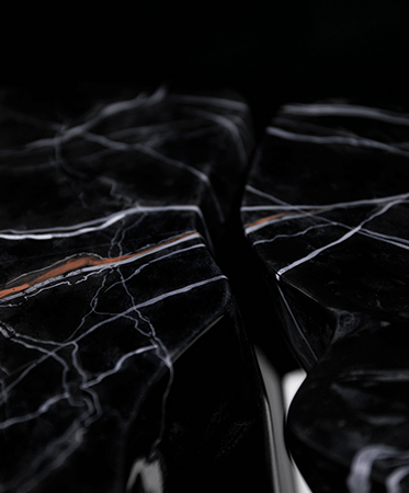 Monochrome Faux-Marble Contemporary Console