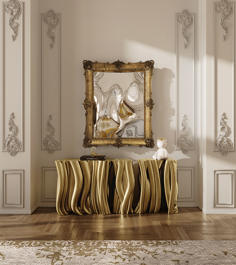 Monochrome Gold Contemporary Console
