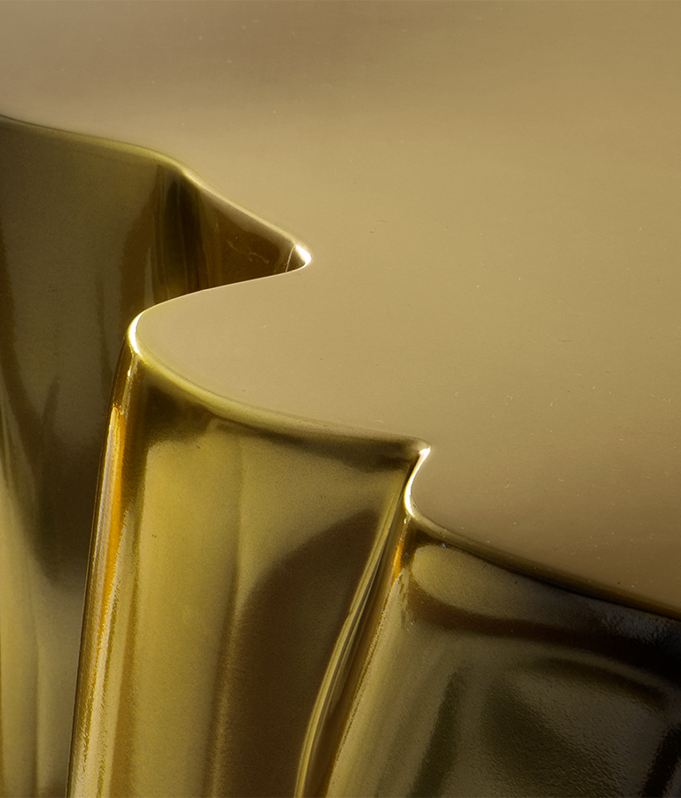 Monochrome Gold Contemporary Console
