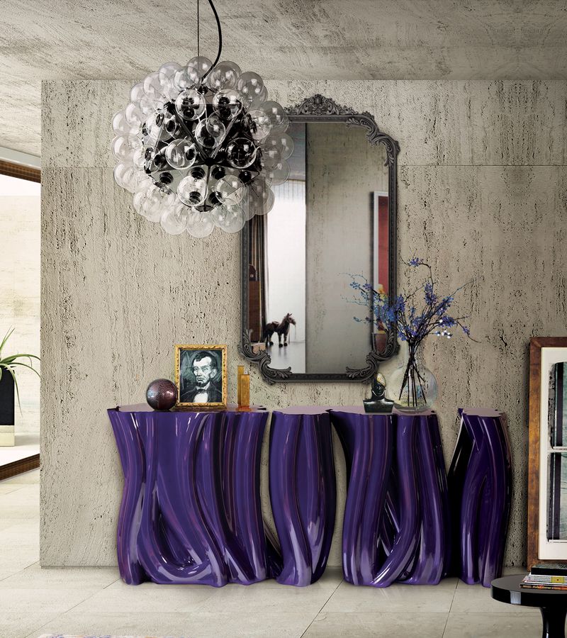 Monochrome Purple Contemporary Console