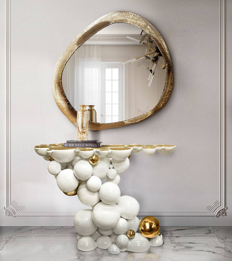 Newton White Console Table