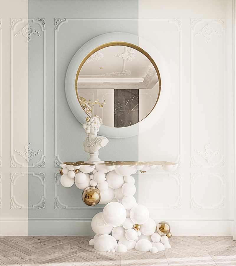 Newton White Console Table