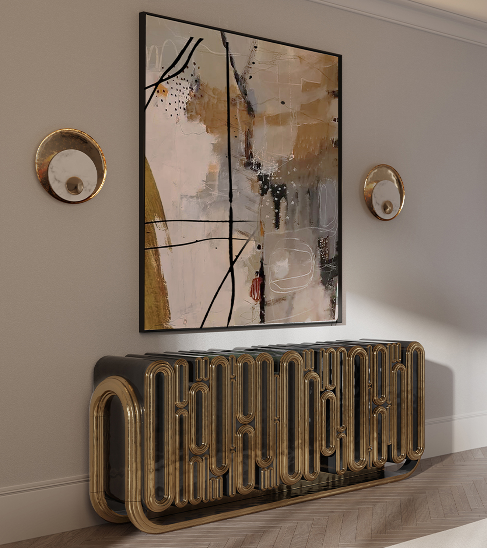 Diamond Emerald Luxury Sideboard