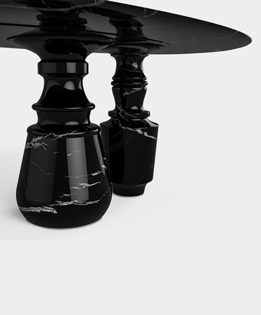 Pietra Oval Nero Marquina Contemporary Dining Table