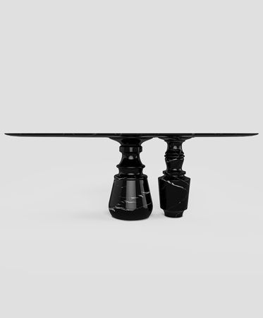 Pietra Oval Nero Marquina Contemporary Dining Table