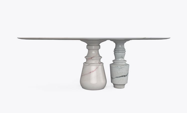 Pietra Oval XL Estremoz Contemporary Dining Table