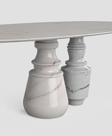 Pietra Oval XL Estremoz Contemporary Dining Table