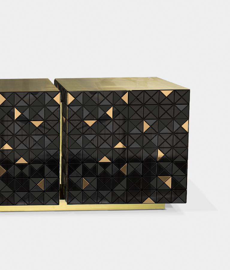 Pixel Black & Gold Luxury Sideboard