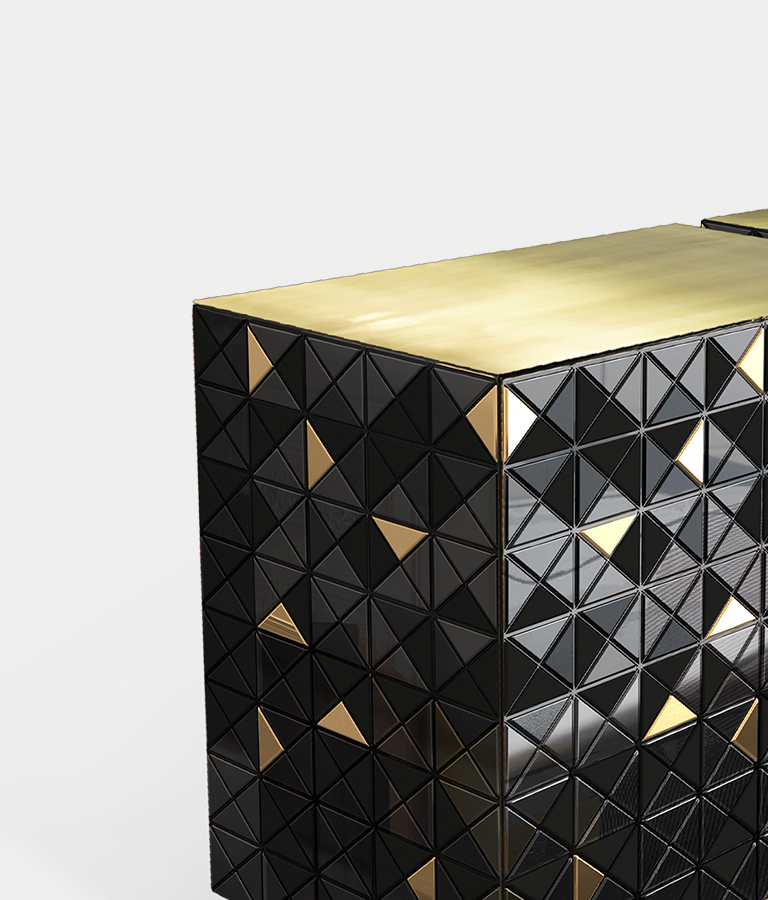 Pixel Black & Gold Luxury Sideboard