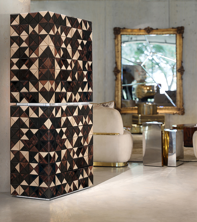 Pixel Walnut Luxury Cabinet