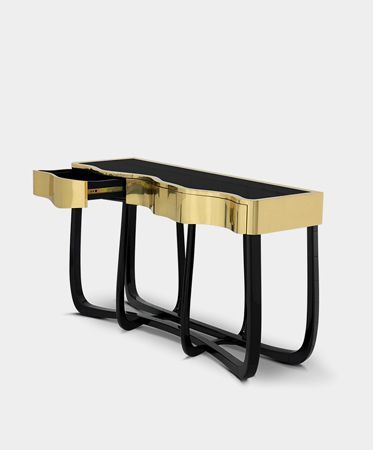 Sinuous Gold Contemporary Console