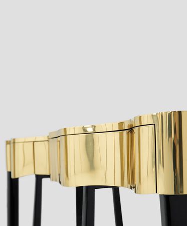 Sinuous Gold Contemporary Console
