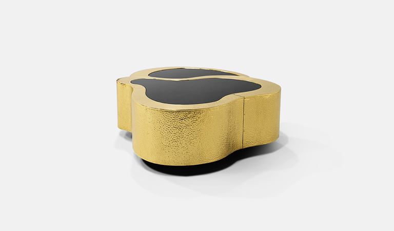 Wave Hammered Brass Luxury Center Table
