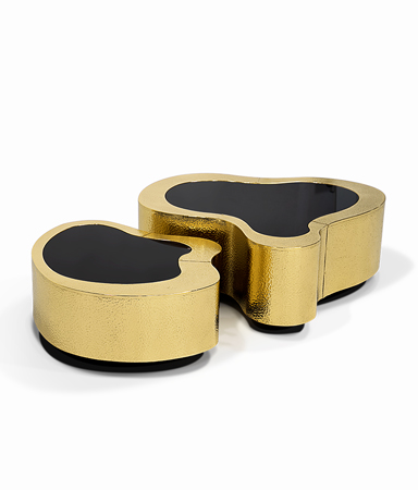Wave Hammered Brass Luxury Center Table