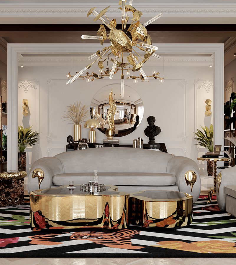 Wave Polished Brass Luxury Center Table